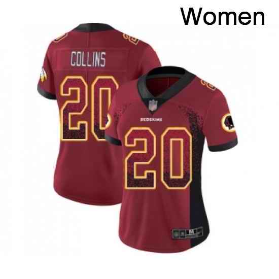 Womens Washington Redskins 20 Landon Collins Limited Red Rush Drift Fashion Football Jersey